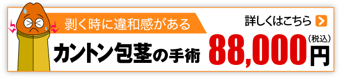 むく時違和感があるタイプ カントン包茎88,000円